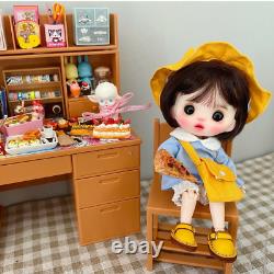 1/8 BJD Doll Girl Pretty Kindergarten Outfits Eyes Face Makeup Hair Full Set Toy