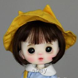 1/8 BJD Doll Girl Pretty Kindergarten Outfits Eyes Face Makeup Hair Full Set Toy