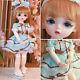 11in 1/6 Bjd Doll Girl Joint Movable Full Set Blue Dress Shoes Outfits Gift Toy