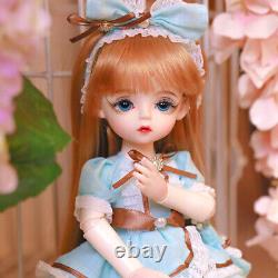 11in 1/6 BJD Doll Girl Joint Movable Full Set Blue Dress Shoes Outfits Gift Toy