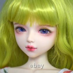 22 inch Height Girl Doll with Dress Shoes Green Wigs Glitter Eyes Full Set Toy