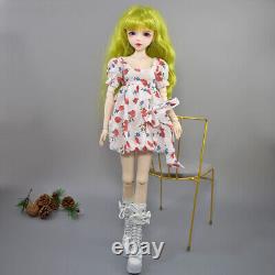 22 inch Height Girl Doll with Dress Shoes Green Wigs Glitter Eyes Full Set Toy