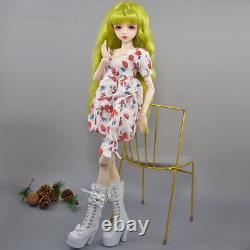 22 inch Height Girl Doll with Dress Shoes Green Wigs Glitter Eyes Full Set Toy