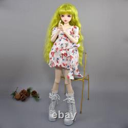 22 inch Height Girl Doll with Dress Shoes Green Wigs Glitter Eyes Full Set Toy