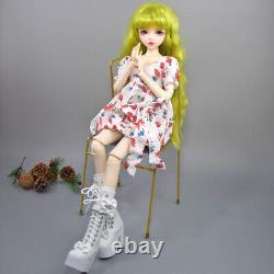 22 inch Height Girl Doll with Dress Shoes Green Wigs Glitter Eyes Full Set Toy