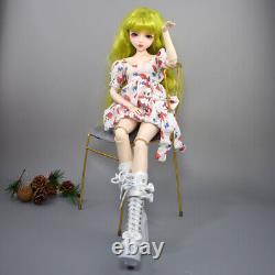 22 inch Height Girl Doll with Dress Shoes Green Wigs Glitter Eyes Full Set Toy