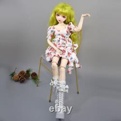 22 inch Height Girl Doll with Dress Shoes Green Wigs Glitter Eyes Full Set Toy