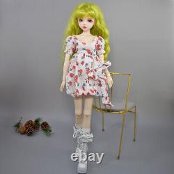 22 inch Height Girl Doll with Dress Shoes Green Wigs Glitter Eyes Full Set Toy