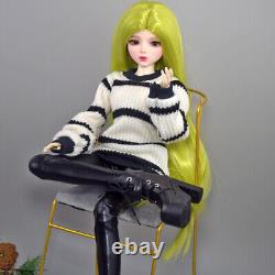 22 inch Height Girl Doll with Sweater Pants Shoes Wigs Full Set BJD Doll DIY Toy