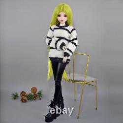 22 inch Height Girl Doll with Sweater Pants Shoes Wigs Full Set BJD Doll DIY Toy