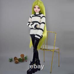 22 inch Height Girl Doll with Sweater Pants Shoes Wigs Full Set BJD Doll DIY Toy