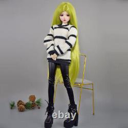 22 inch Height Girl Doll with Sweater Pants Shoes Wigs Full Set BJD Doll DIY Toy