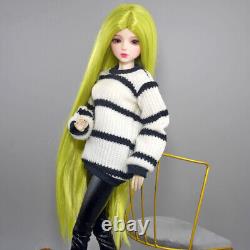 22 inch Height Girl Doll with Sweater Pants Shoes Wigs Full Set BJD Doll DIY Toy