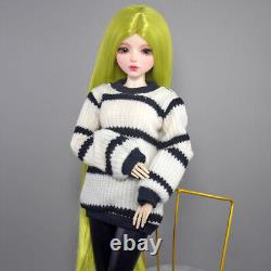 22 inch Height Girl Doll with Sweater Pants Shoes Wigs Full Set BJD Doll DIY Toy