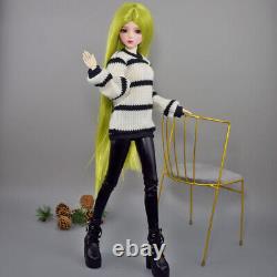 22 inch Height Girl Doll with Sweater Pants Shoes Wigs Full Set BJD Doll DIY Toy