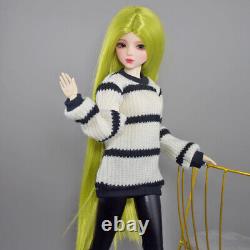 22 inch Height Girl Doll with Sweater Pants Shoes Wigs Full Set BJD Doll DIY Toy