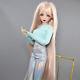 22 Inch Large Female Doll Glitter Blue Eyes Clothes Pants Shoe Wigs Full Set Toy