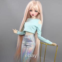 22 inch Large Female Doll Glitter Blue Eyes Clothes Pants Shoe Wigs Full Set Toy