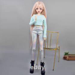 22 inch Large Female Doll Glitter Blue Eyes Clothes Pants Shoe Wigs Full Set Toy