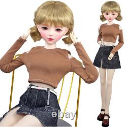 22 inch Mechanical Joints Female Doll with Clothes Dress Shoes Wigs Full Set Toy