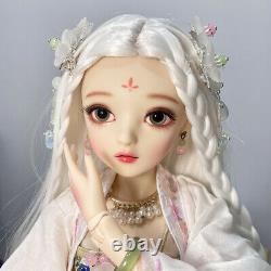24 In 1/3 BJD Doll Makeup Girl Full Set Long Dress Shoes Eyes Wigs Removable Toy