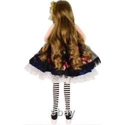 24 in Height Girl Doll Toy Full Set Joints Body Head Face Makeup Dress Shoe Wigs