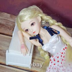 24 inch Cute Girl Doll + Long Dress Shoe Blonde Wigs Upgrade Makeup Full Set Toy