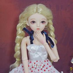 24 inch Cute Girl Doll + Long Dress Shoe Blonde Wigs Upgrade Makeup Full Set Toy