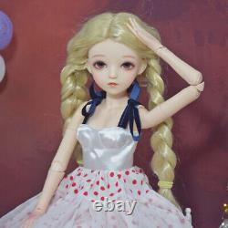 24 inch Cute Girl Doll + Long Dress Shoe Blonde Wigs Upgrade Makeup Full Set Toy