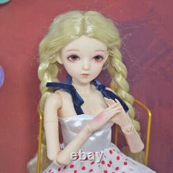 24 inch Cute Girl Doll + Long Dress Shoe Blonde Wigs Upgrade Makeup Full Set Toy