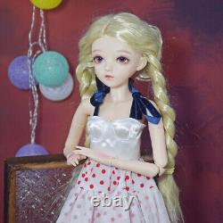 24 inch Cute Girl Doll + Long Dress Shoe Blonde Wigs Upgrade Makeup Full Set Toy