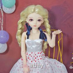 24 inch Cute Girl Doll + Long Dress Shoe Blonde Wigs Upgrade Makeup Full Set Toy