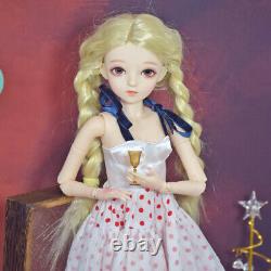 24 inch Cute Girl Doll + Long Dress Shoe Blonde Wigs Upgrade Makeup Full Set Toy