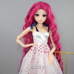 24 inch Girl Doll Toy Long Curly Hair Wigs Mechanical Makeup Dress Shoe Full Set