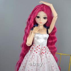 24 inch Girl Doll Toy Long Curly Hair Wigs Mechanical Makeup Dress Shoe Full Set