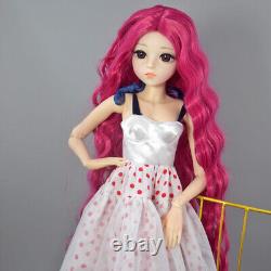 24 inch Girl Doll Toy Long Curly Hair Wigs Mechanical Makeup Dress Shoe Full Set