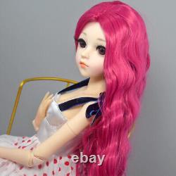 24 inch Girl Doll Toy Long Curly Hair Wigs Mechanical Makeup Dress Shoe Full Set