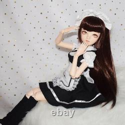 24 inch Height Girl Doll + Removable Dress Shoes Wigs Eyes Full Set BJD Kids Toy