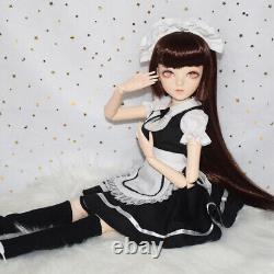 24 inch Height Girl Doll + Removable Dress Shoes Wigs Eyes Full Set BJD Kids Toy