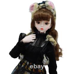 24 inch Large Girl Doll Brown Rooted Hair Removable Clothes Shoes Full Set Toy