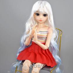 24 inch Large Girl Doll and Curly Gradient Wigs Vest Dress Shoes Full Set Toy