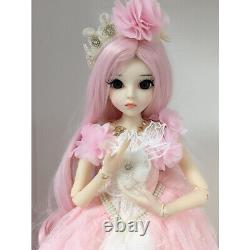 24in Girl Doll 1/3 BJD Doll with Pink Wigs Princess Wedding Dress Full Set Toy