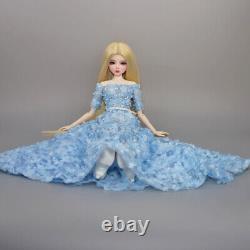 56cm Height Girl Doll Toy Elegant Full Set Dress Shoes Long Blonde Wigs BJD Doll