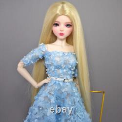 56cm Height Girl Doll Toy Elegant Full Set Dress Shoes Long Blonde Wigs BJD Doll