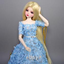 56cm Height Girl Doll Toy Elegant Full Set Dress Shoes Long Blonde Wigs BJD Doll