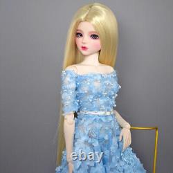 56cm Height Girl Doll Toy Elegant Full Set Dress Shoes Long Blonde Wigs BJD Doll