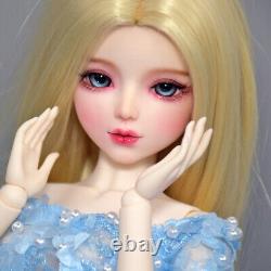 56cm Height Girl Doll Toy Elegant Full Set Dress Shoes Long Blonde Wigs BJD Doll