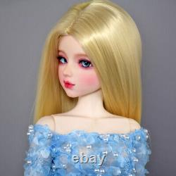 56cm Height Girl Doll Toy Elegant Full Set Dress Shoes Long Blonde Wigs BJD Doll