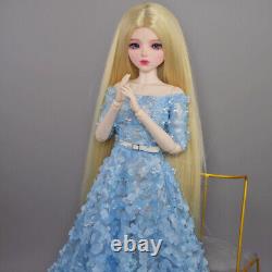 56cm Height Girl Doll Toy Elegant Full Set Dress Shoes Long Blonde Wigs BJD Doll