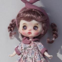 6 1/12 BJD Doll 15cm Resin Head Girl Full Set Dress Shoes Movable Eyes Gift Toy